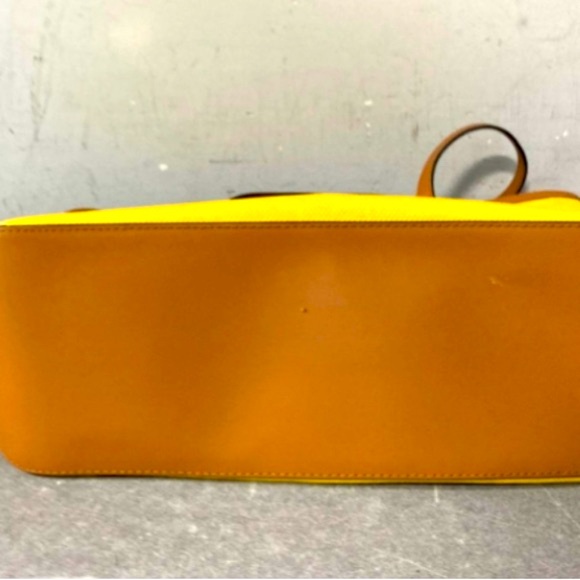 Michael Kors Kempton Canvas Large Tote Bag Sunshine Yellow EUC - Picture 8 of 9